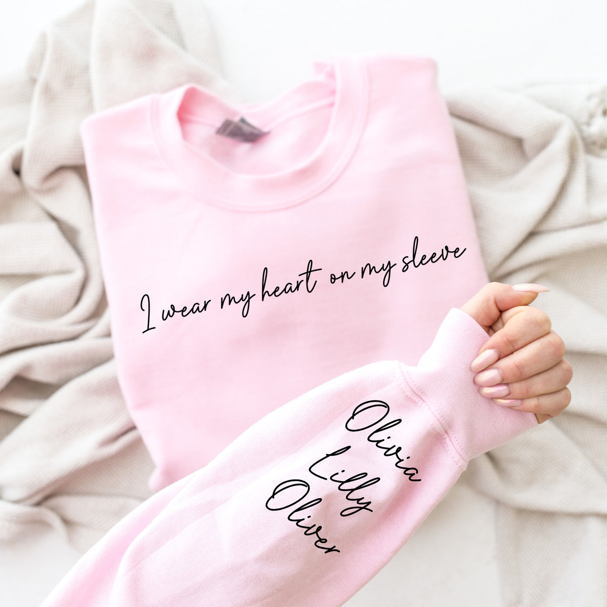 I Wear My Heart On My Sleeve Sweatshirt, Mother's Day Gift Sweatshirt