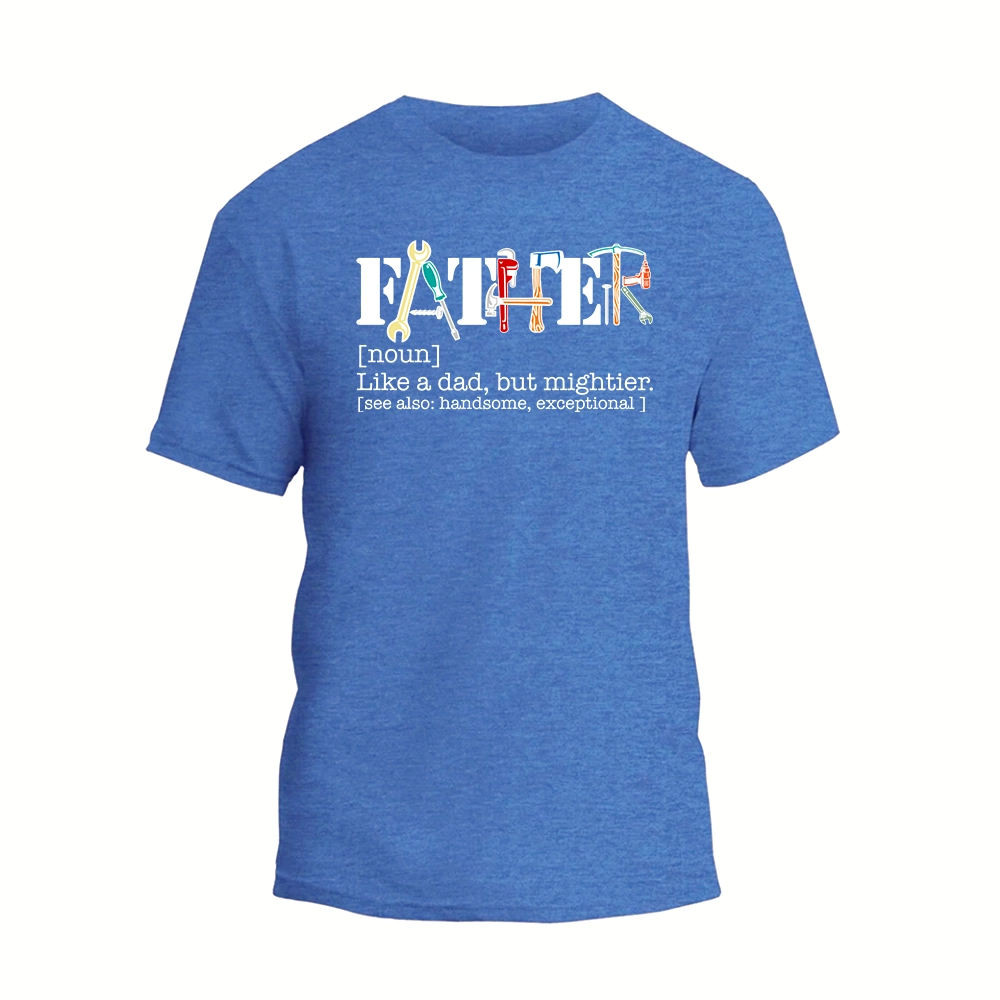 a blue t - shirt with the words father on it