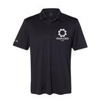 a black polo shirt with a white logo