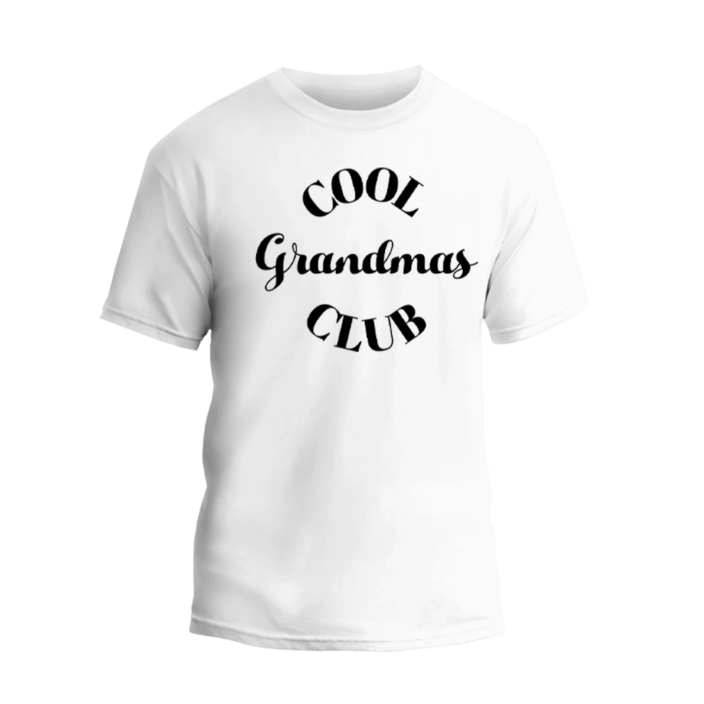 a white t - shirt that says cool grandmas club