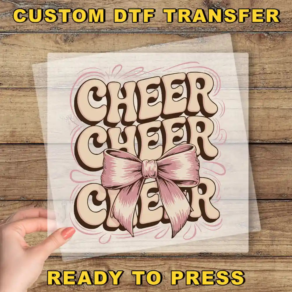 a person holding a piece of paper with the words cheer cheer on it