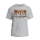 Thankful Grateful Blessed Shirt, Cozy Bow Autumn T-shirt