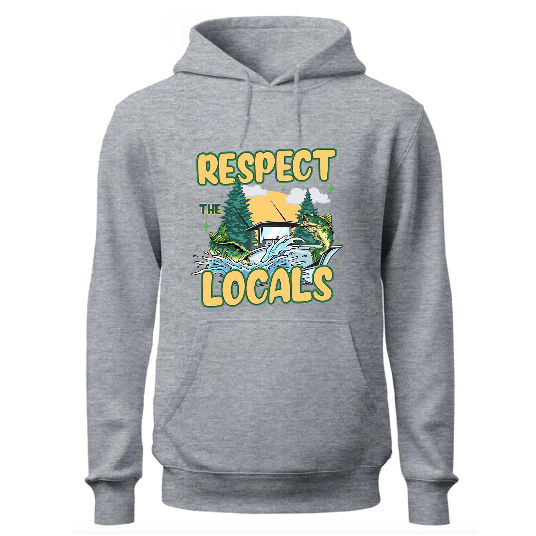a grey hoodie with the words respect the locals on it