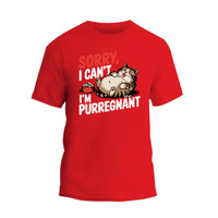 Sorry I Can't I'm Purregnant Shirt, Cat Mom Shirt, Funny Pregnant Mama T-shirt