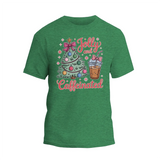 Jolly and Caffeinated Christmas Shirt, Coffee Lover Christmas T-shirt