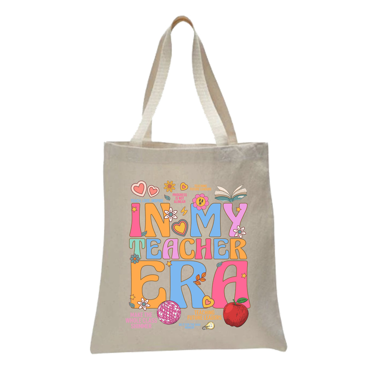 In My Teacher Era Tote Bag, Floral Teacher Tote Bag