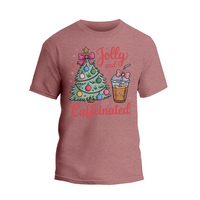 Jolly and Caffeinated Christmas Shirt, Coffee Lover Christmas T-shirt