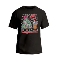 Jolly and Caffeinated Christmas Shirt, Coffee Lover Christmas T-shirt