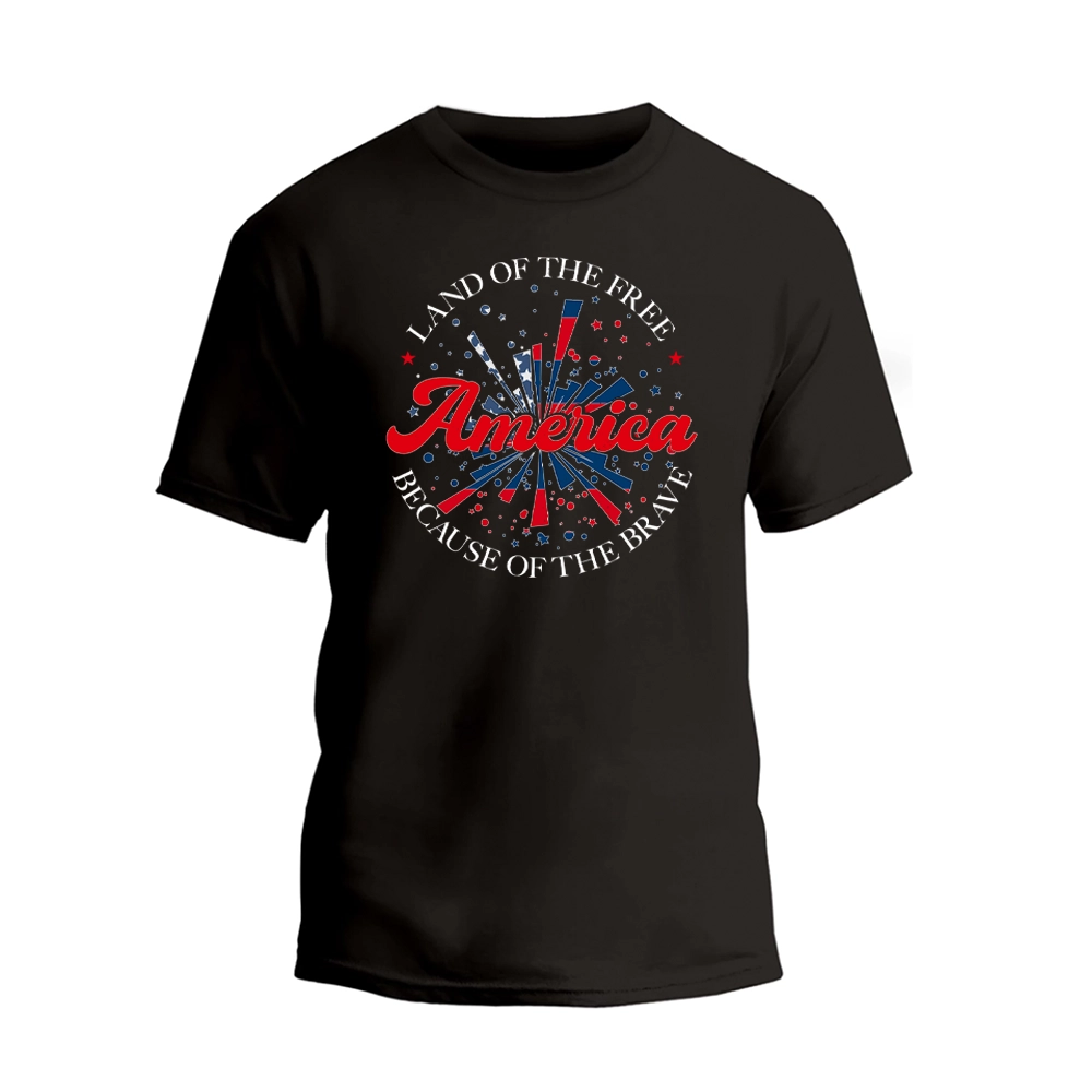 a black t - shirt with an american flag design