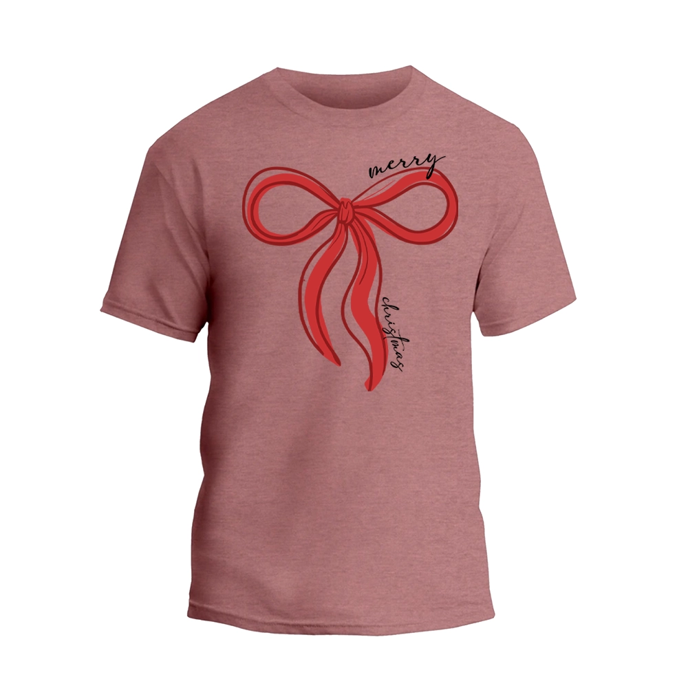 Coquette Bow Merry Christmas Shirt, Christmas Women T-shirt