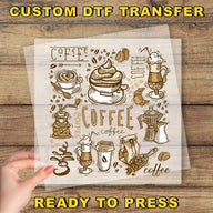 a hand holding a piece of paper with coffee related items on it