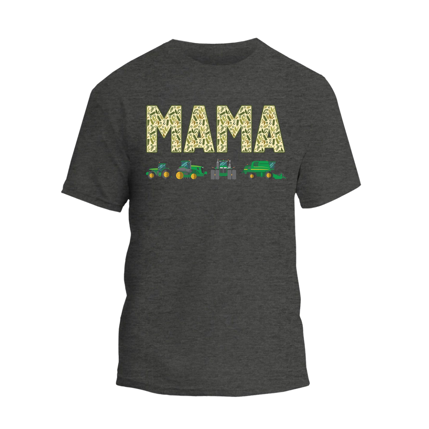 a dark t - shirt with the word mama printed on it