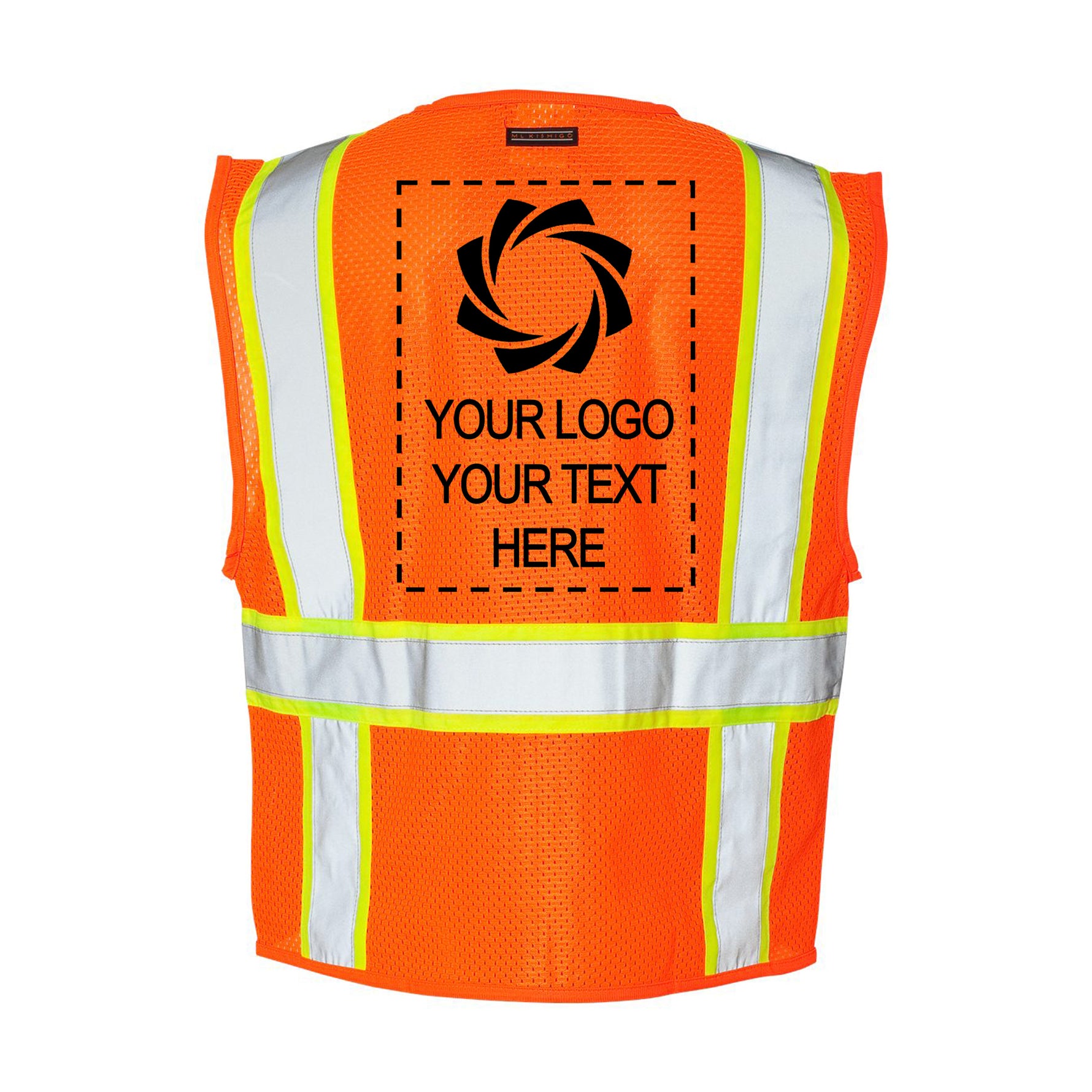 an orange safety vest with your logo on it