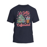 Jolly and Caffeinated Christmas Shirt, Coffee Lover Christmas T-shirt