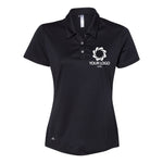 a black polo shirt with a white logo