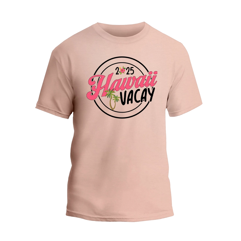 a pink t - shirt with the words hawaii on it