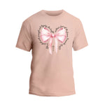 a pink t - shirt with a pink bow on it