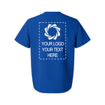 a blue t - shirt with a picture of a camera