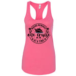 A pink tank top with a graphic design featuring a cruise ship and the text "Making memories one cruise at a time".