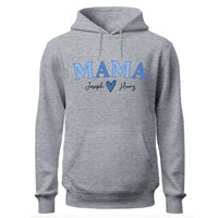 a gray hoodie with the words mama on it