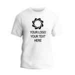 a white t - shirt with a black logo on it