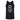 a black tank top with a white logo