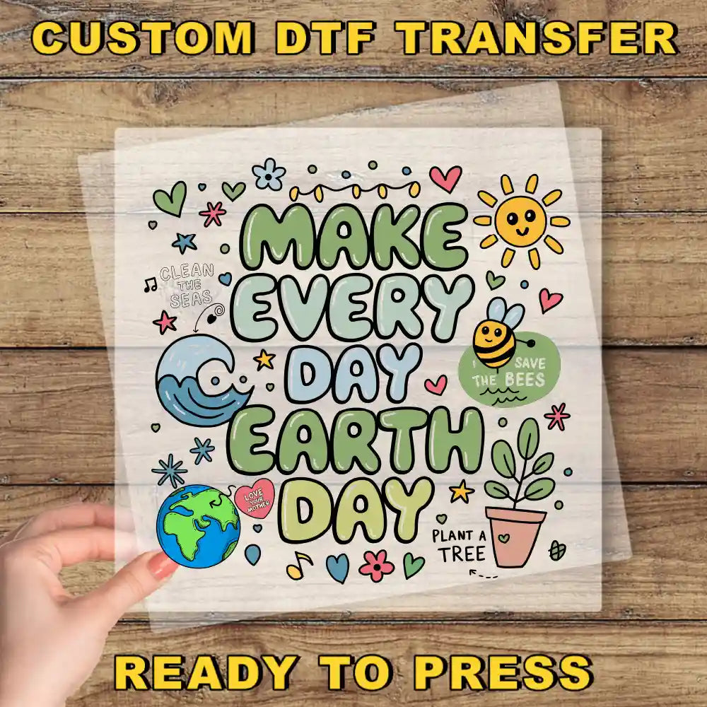 a hand holding a piece of paper that says make every day earth day