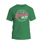 a green t - shirt with the words happy vacay on it