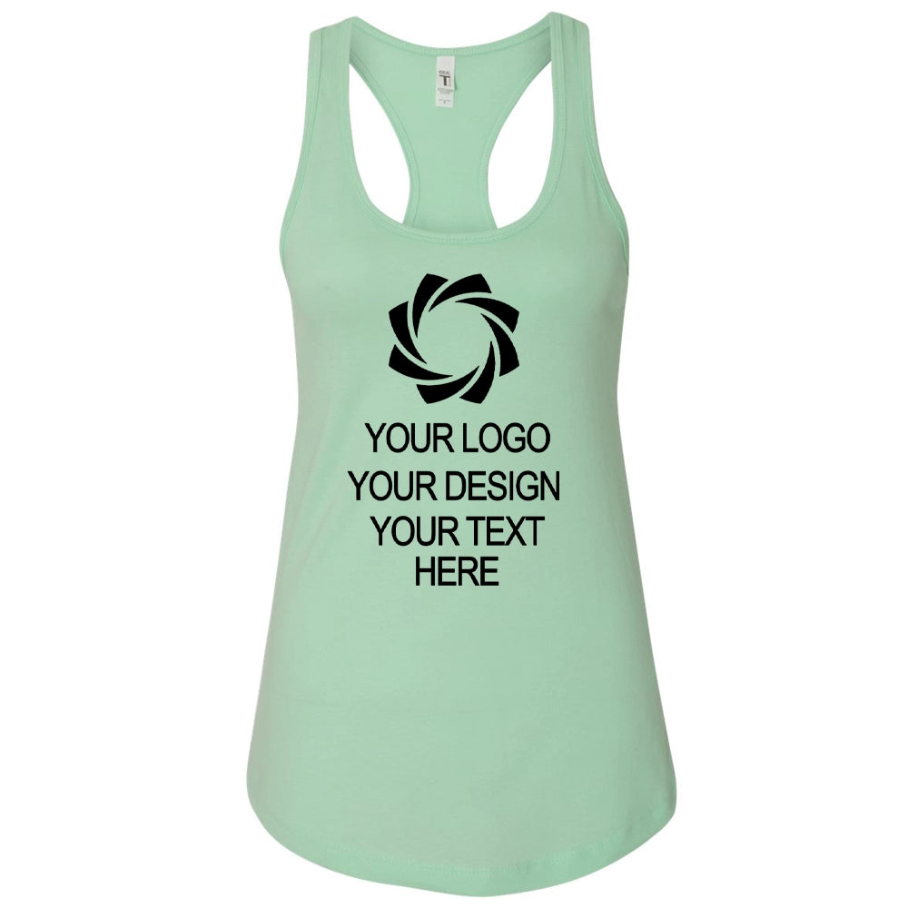 a women's tank top with a black and white logo