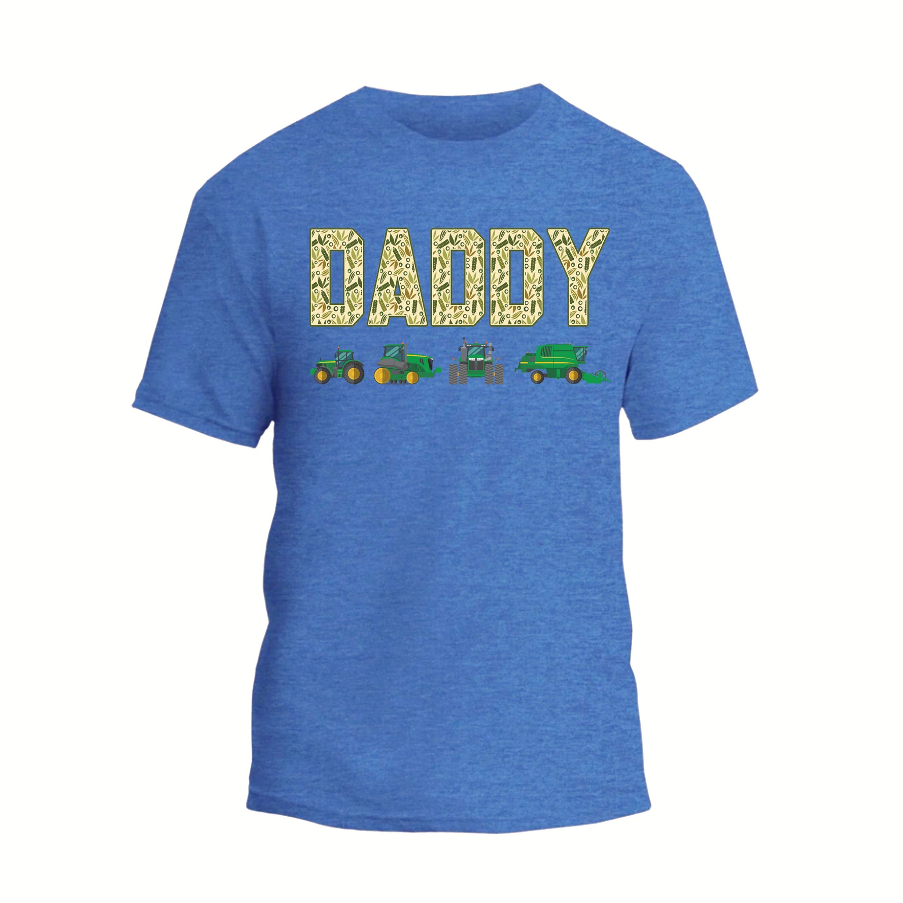 a blue t - shirt that says daddy with trucks on it