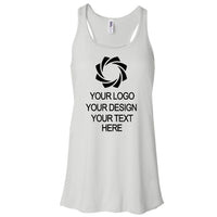 a white tank top with a black logo