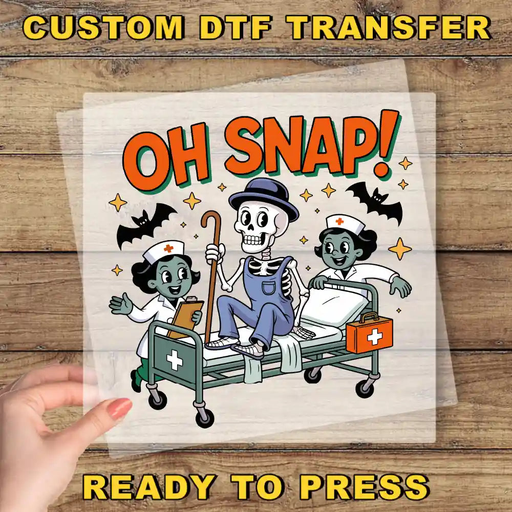 a hand holding up a poster with a skeleton on it