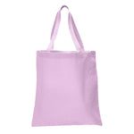 a light purple bag with a white handle