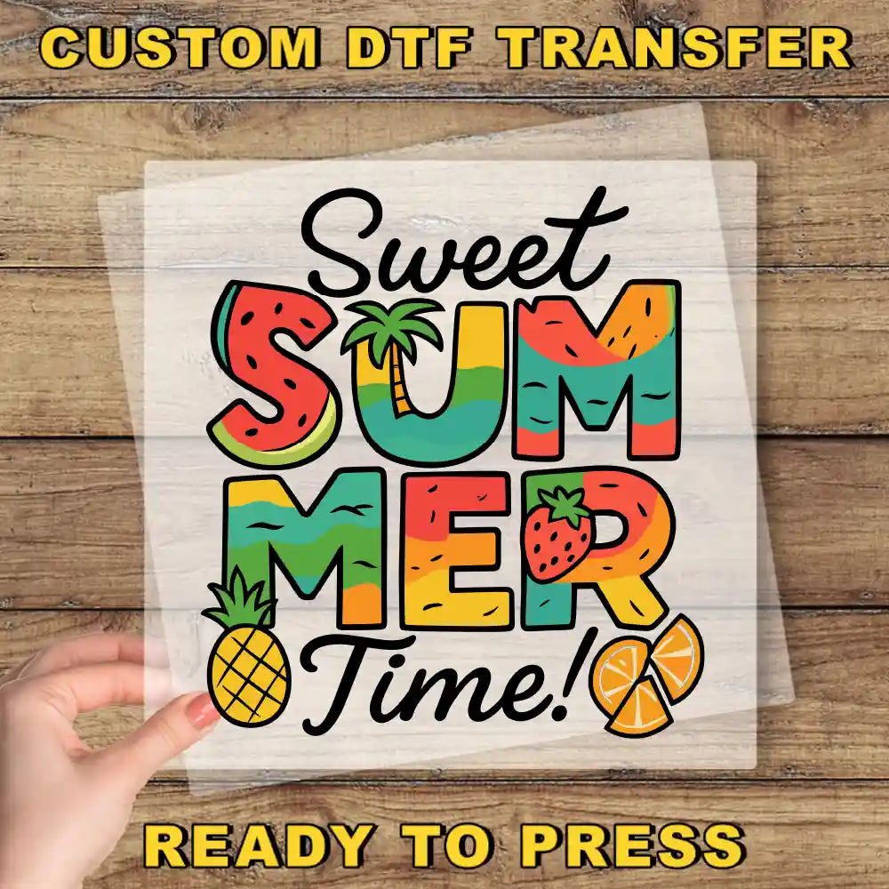 a person holding a piece of paper with the words, sweet summer time ready to