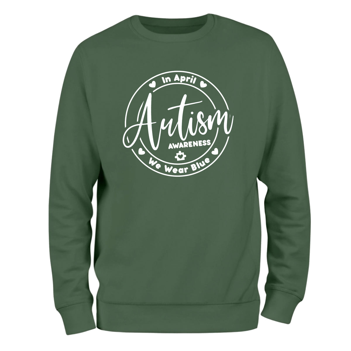 a green sweatshirt with the words autism on it