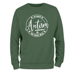 a green sweatshirt with the words autism on it
