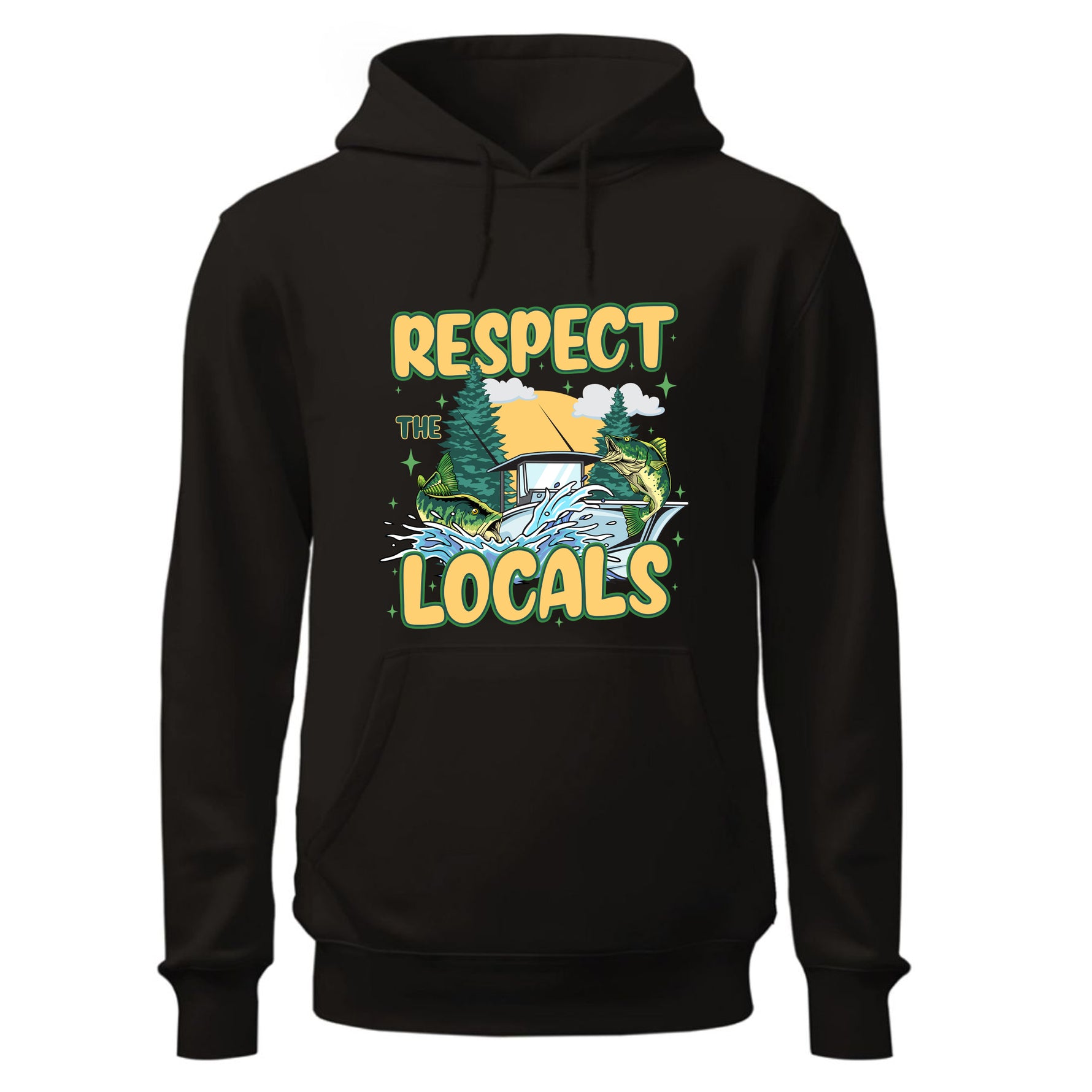 a black hoodie with the words respect locals on it