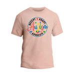 a pink t - shirt with the words adopt adopt autism and an image of a