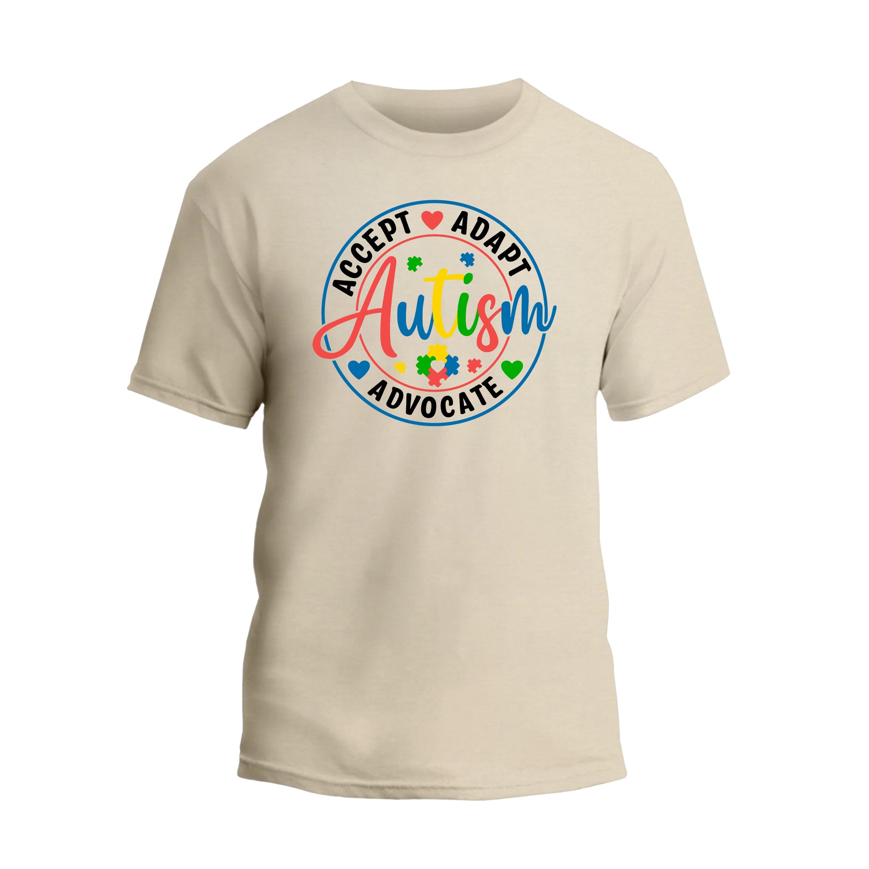 a white t - shirt with the words adopt adopt autism and an image of a