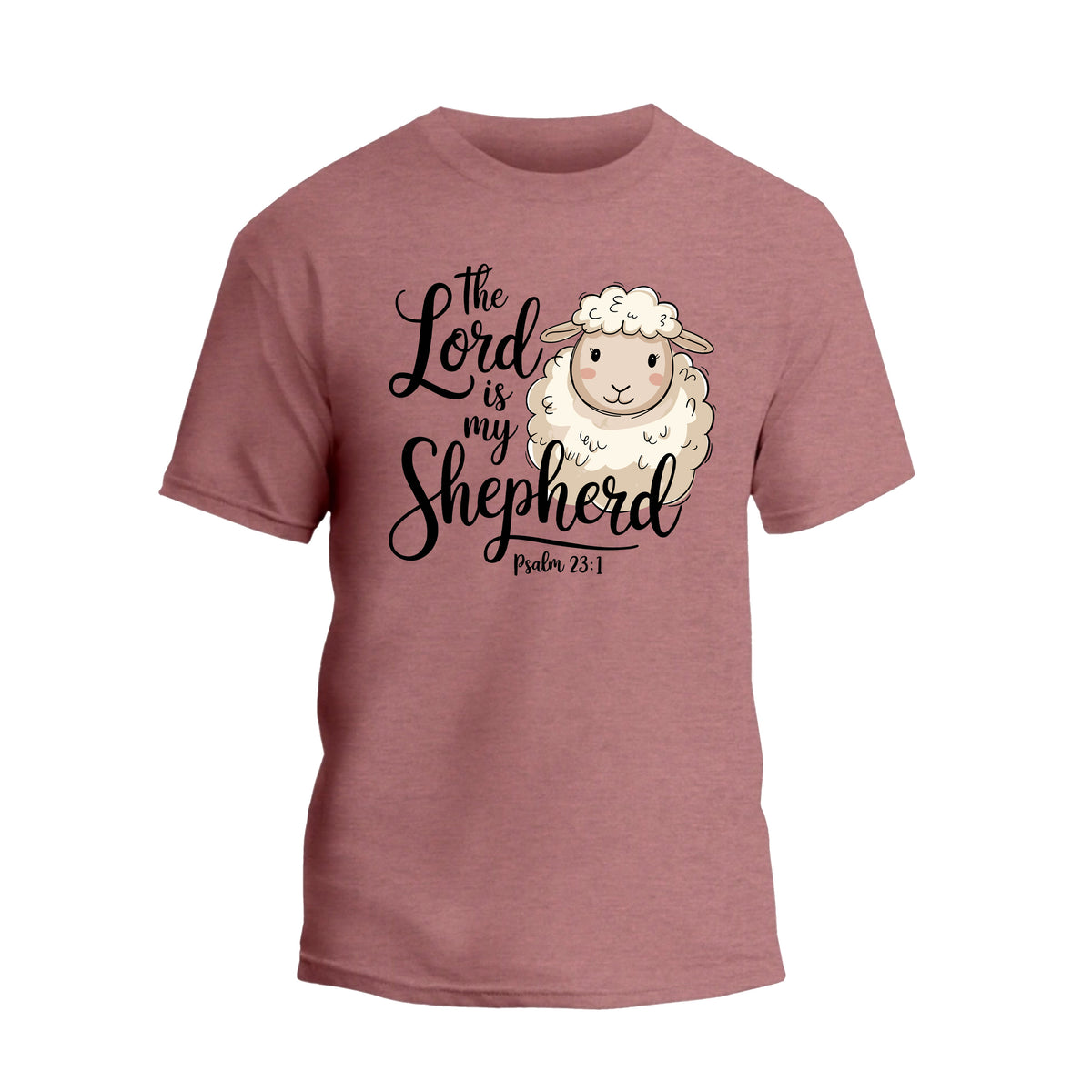 a pink t - shirt with a sheep saying the lord is my shepherd