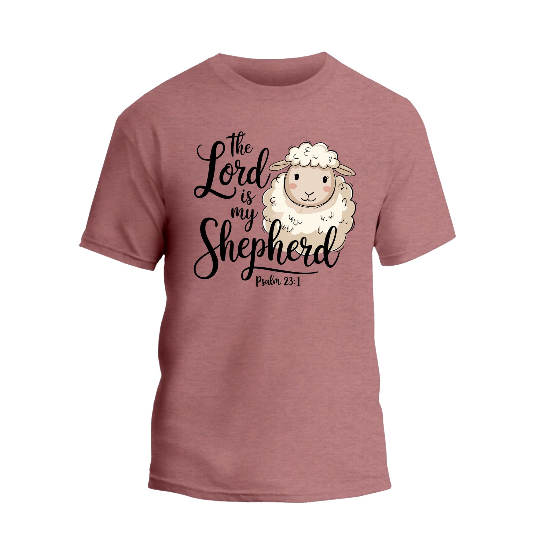 a pink t - shirt with a sheep saying the lord is my shepherd