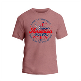 an american t - shirt with the words land of the free on it