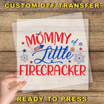a piece of paper with the words mommy of a little firecracker on it