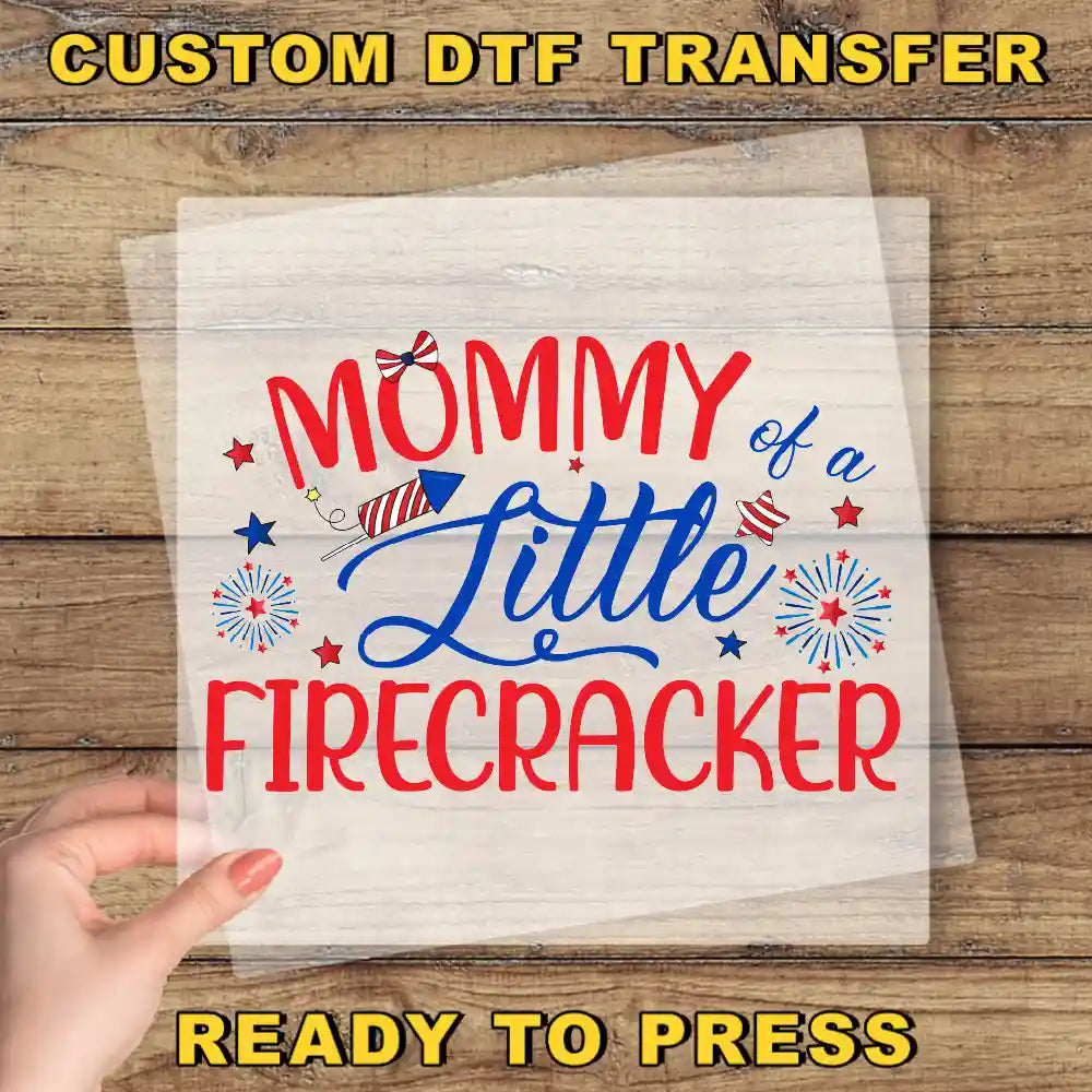 a piece of paper with the words mommy of a little firecracker on it