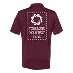 a maroon polo shirt with an image of a camera