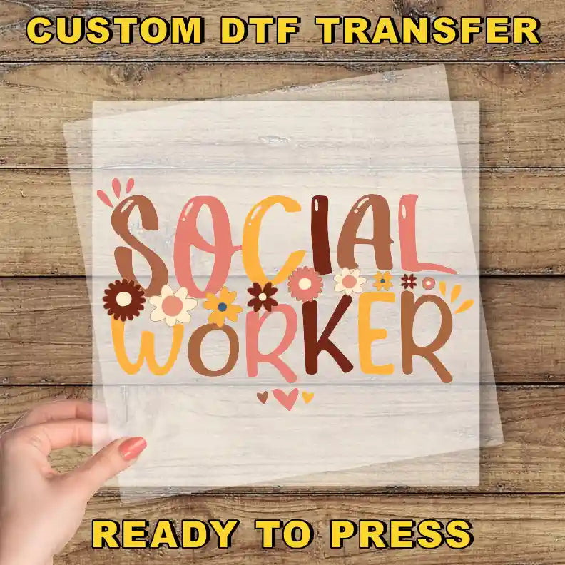 a person holding a piece of paper with the words social worker on it