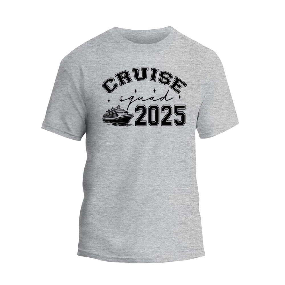 a grey t - shirt with a cruise logo on it