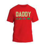 a red t - shirt with the words daddy on it