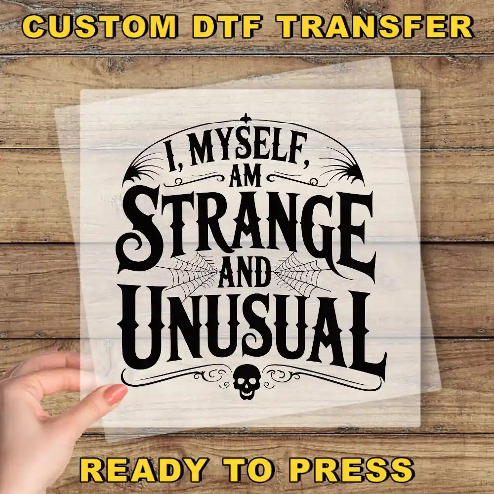 a hand holding a piece of paper that says, i myself am strange and unusual