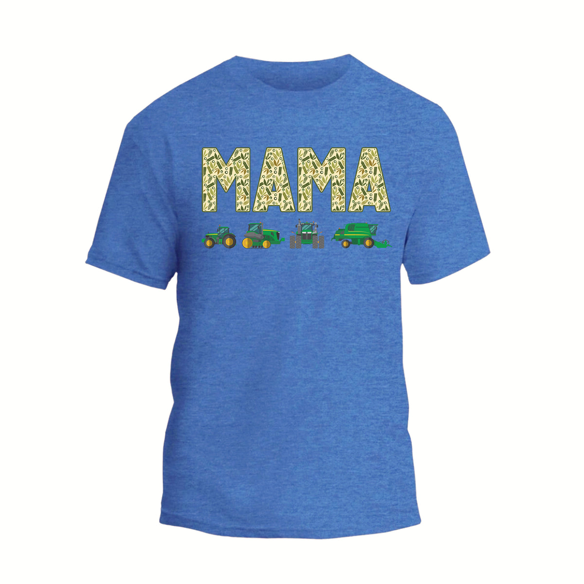 a blue t - shirt with the word mama printed on it